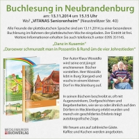Lesung Klaus Wossidlo - plattdeutsche Bücher in Neubrandenburg