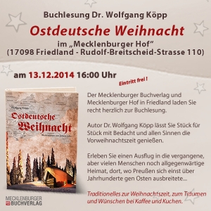 Lesung Dr. Wolfgang Köpp in Friedland - Ostdeutsche Weihnacht