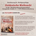 Lesung Dr. Wolfgang Köpp in Neubrandenburg - Ostdeutsche Weihnacht